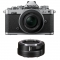 Nikon Z fc Mirrorless Camera with Z DX 16-50mm f/3.5-6.3 VR Lens Silver with FTZ II mount adapter - view 1
